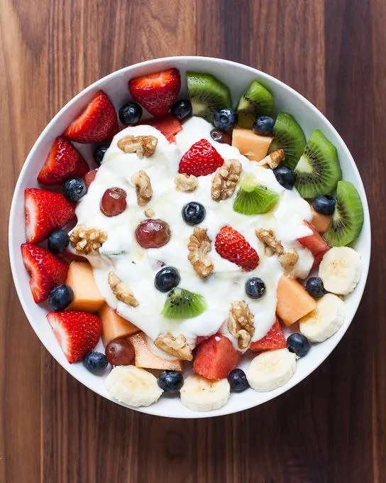 yogurt and fruits 